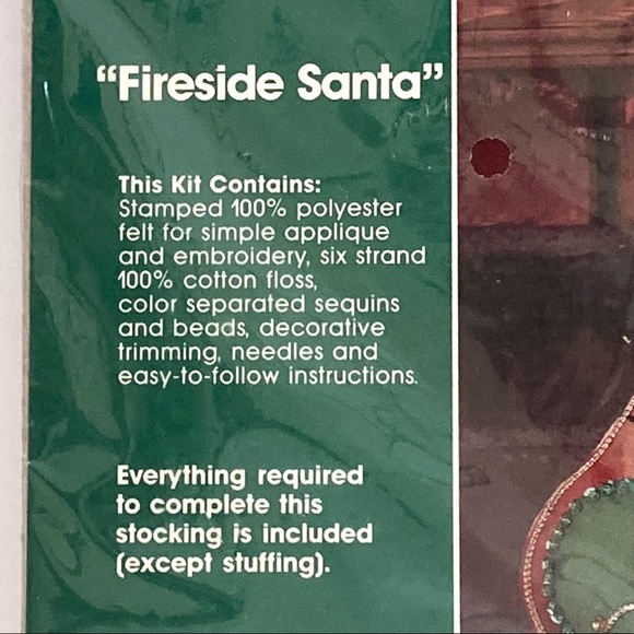 Christmas Stocking Kit Fireplace By Bucilla - Picture 2 of 5